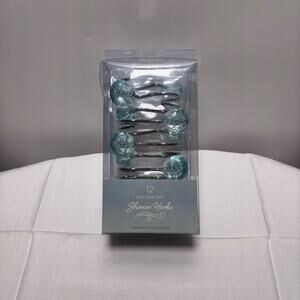 Decorative Shower Hooks with Blue Accents